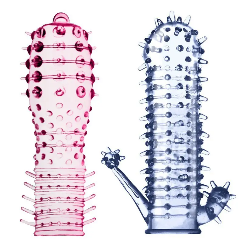Ultra-Thin Crystal Silicone Condom Zero-Sense Male and Female Spiritual Penis Sleeve for Men