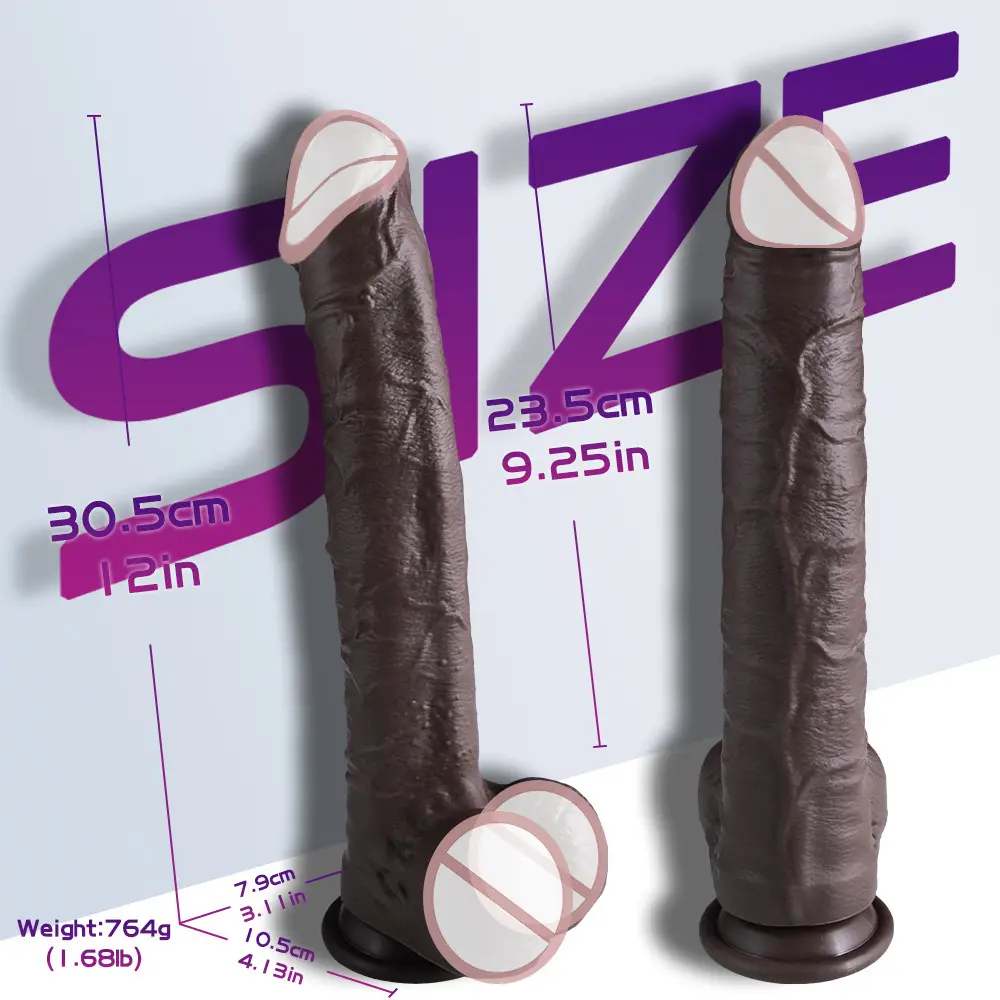 12-Inch Realistic G-Spot Anal Silicone Dildo Vibrator Soft Prepuce with Suction Cup Liquid Sex Toys for Women Huge Dildos Squirt