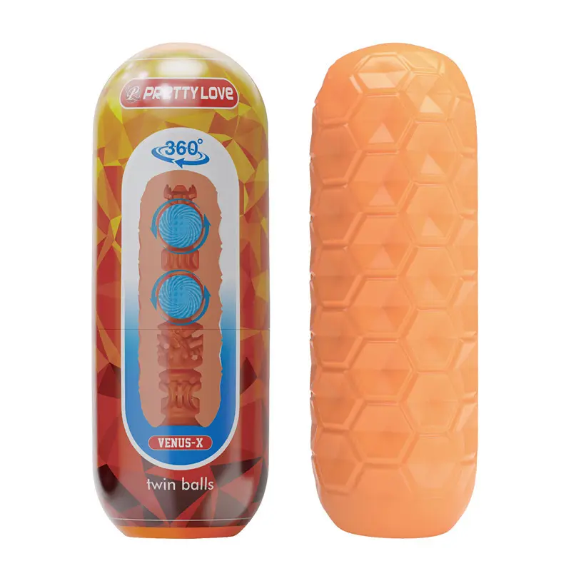 Pretty Love Twin Ball Masturbator Cup Men's Soft Bead Massage Masturbator Adult Toys for Male Fun Products