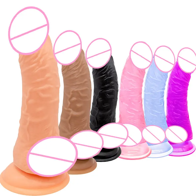 Wholesale Realistic Soft Jelly Dildos Ball and Suction Cup with Liquid Silicone PVC Material