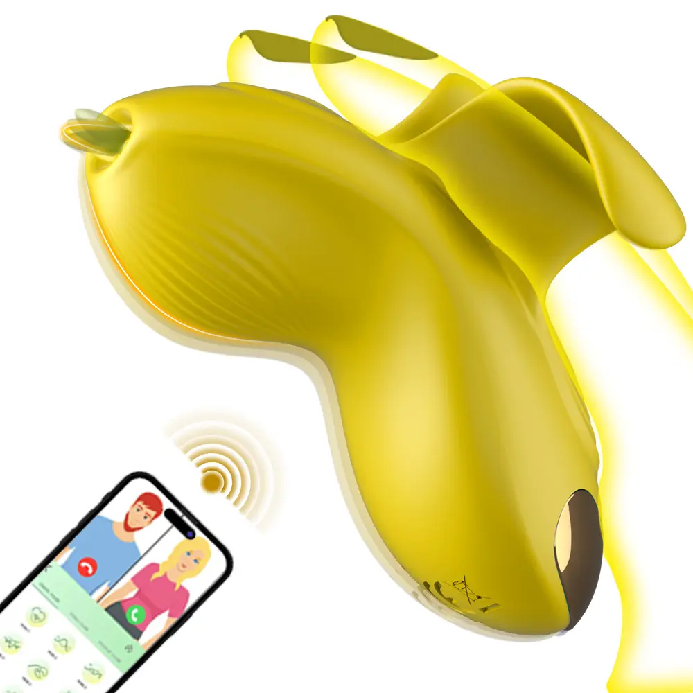 App Controlled Mini Finger Vibrator with Tongue Licking Female Masturbator Nipple Clitoris Sex Toy for Couples Pleasure