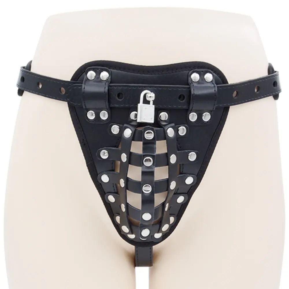 Leather Male Lock Chastity Belt Wearing Pants Penis Chastity Lock Male Alternative Sex Toys