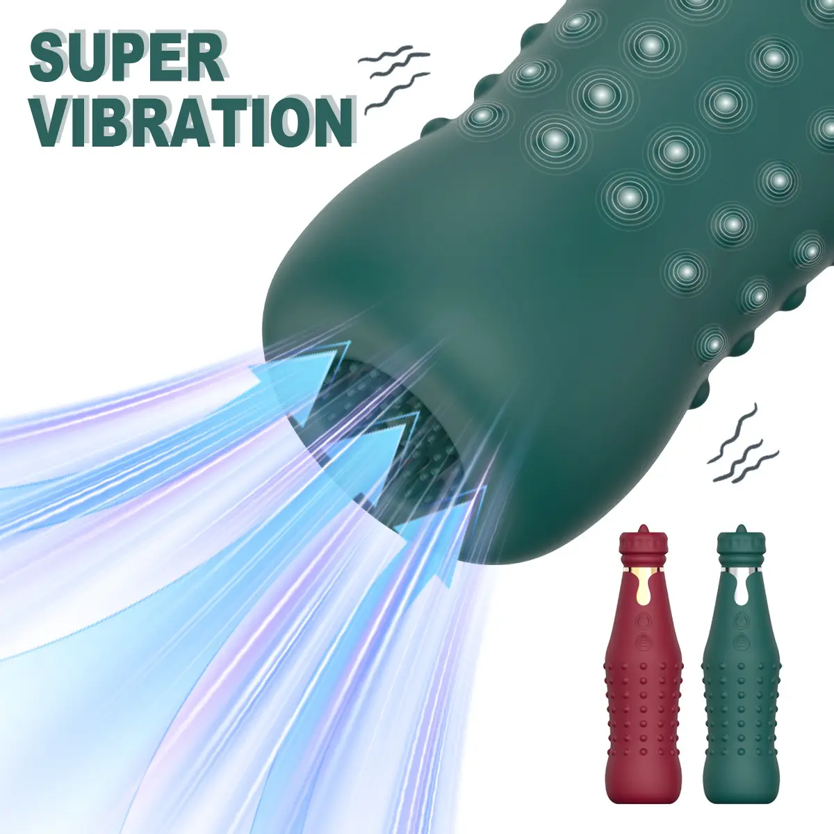 New Bottle Vibrator Sex Toy Double Stimulate Double Massage Tongue Licking and Sucking Vibrator