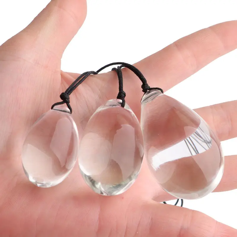 Women's Kegel Training Vagina Balls Clear Crystal Glass Drilled Undrilled Massage Balls for Pelvic Floor Muscles Exercise Sex