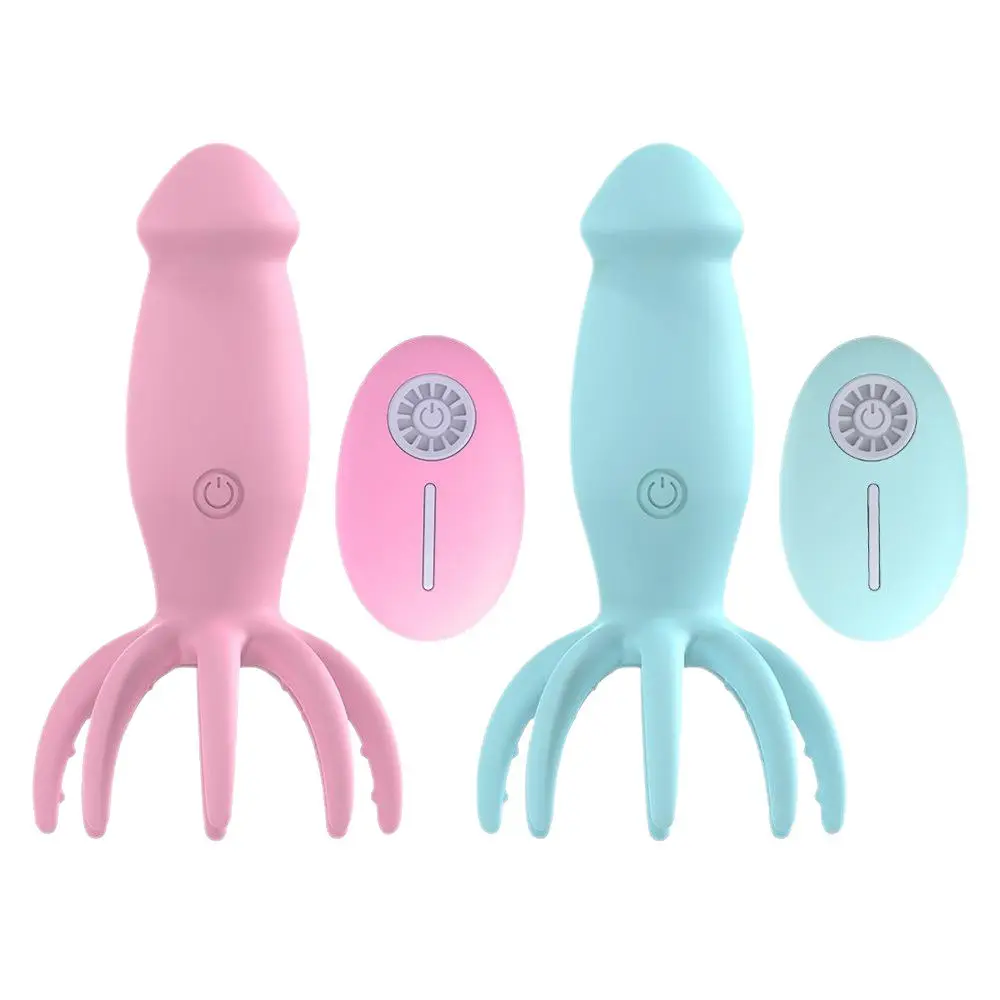 Remote Control Mini Octopus Shape Dildo Vibrator 10 Modes Butt Plug Stimulator Clit Nipples Sucking Massager Sex Toy
