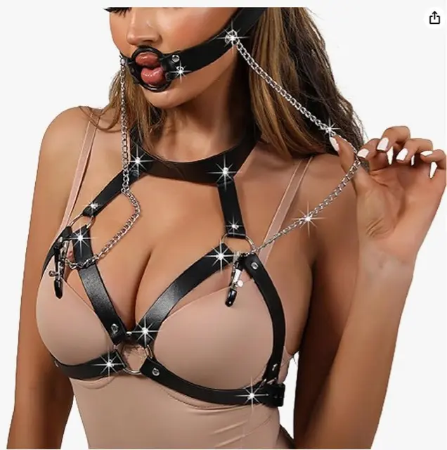 Bdsm Sex Toys Bondage Sexy Pu Leather Harness Women Wholesale Chain Milk Clip Plug Lovers Flirt With Sm Props