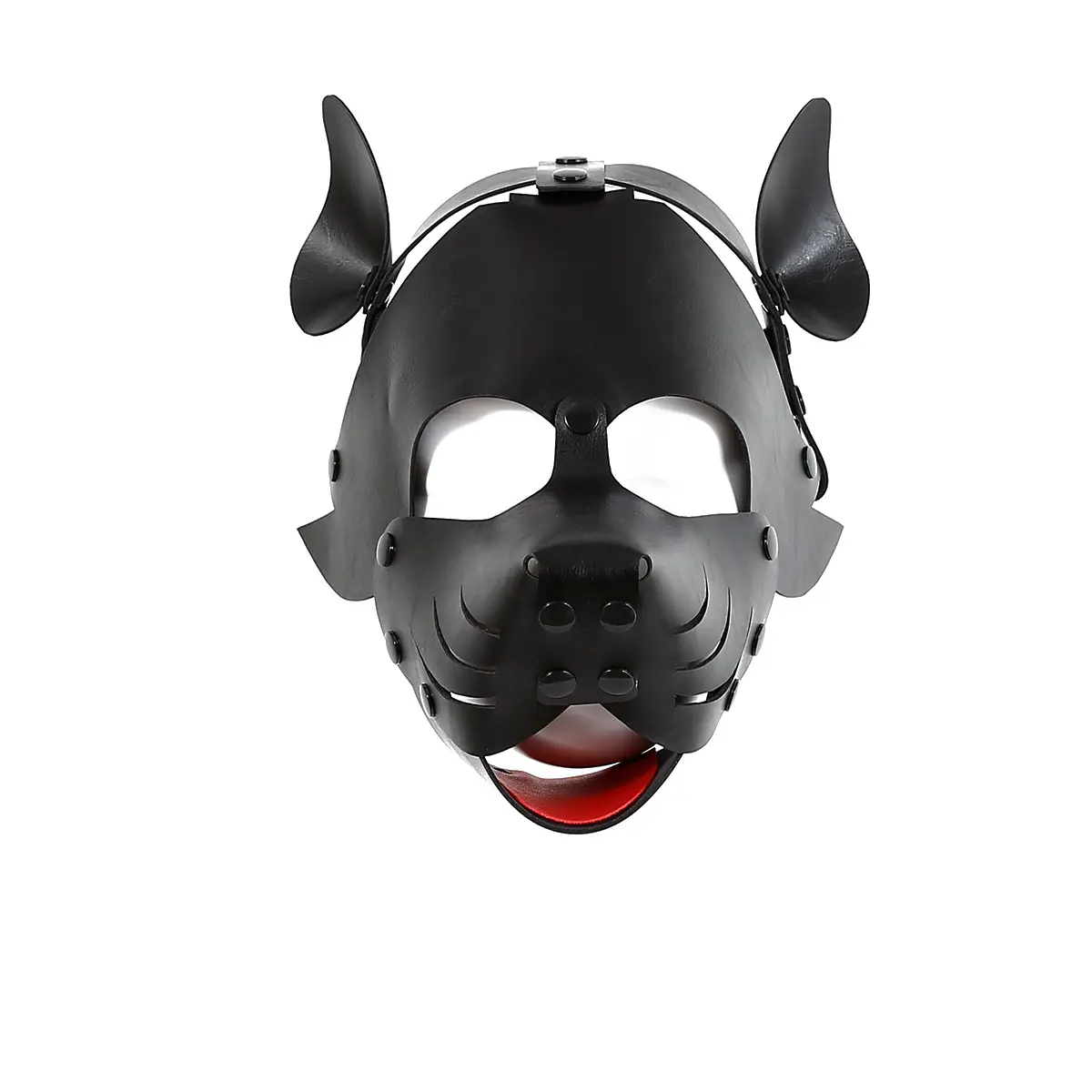 Bdsm Erotic Fetish Red Tongue Dog Head Cover Adult Leather Removable Role Play Puppy Full Head Sexy Cosplay Accessories
