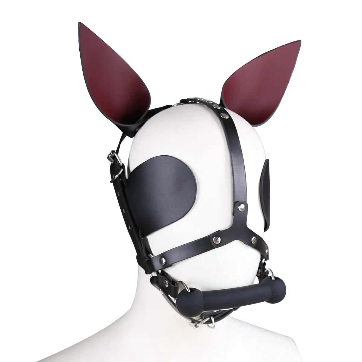 BDSM SM Bondage Mask Mouth Gag Donkey Head Hood Sex Toy for Couple Flirting Adult Product