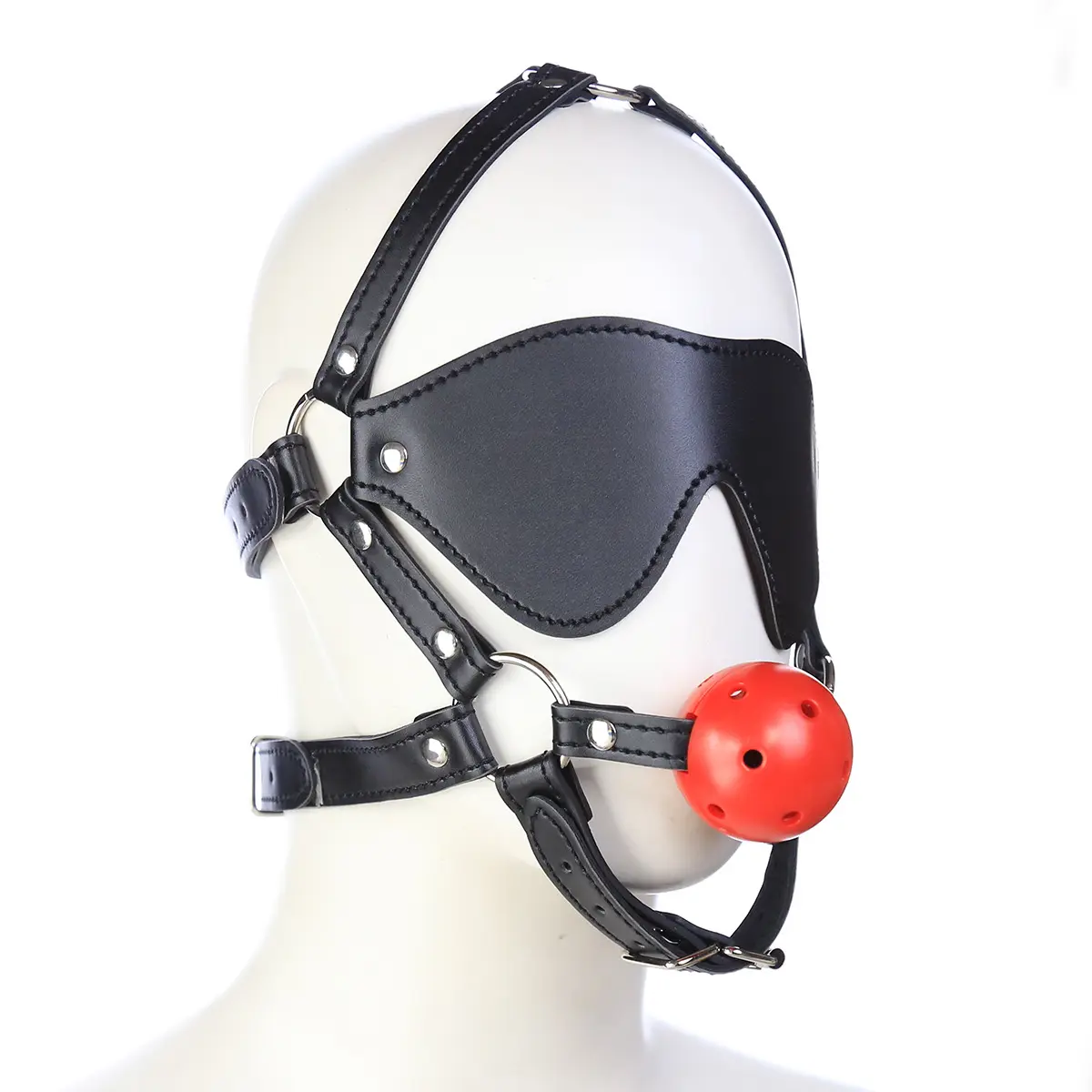 BDSM Adult Bondage Set SM Restraint Head Harness Breathable Ball Gag Eye Masks Mouth Gags