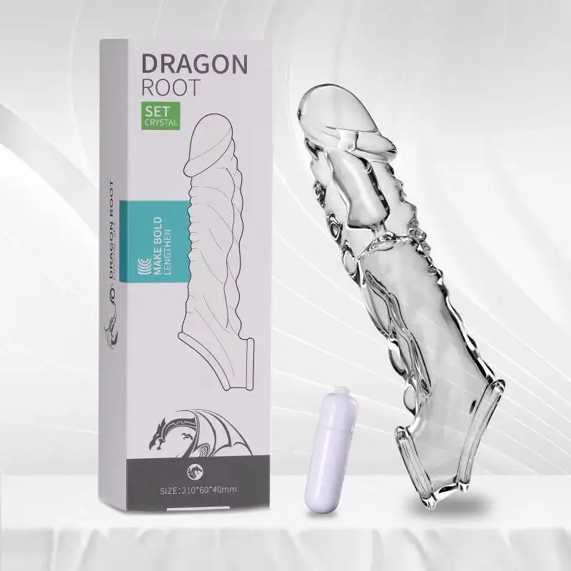 Washable and Reusable Skin Magic Dragon Penis Cover Extension Thick Silicone Rubber Condom for Man
