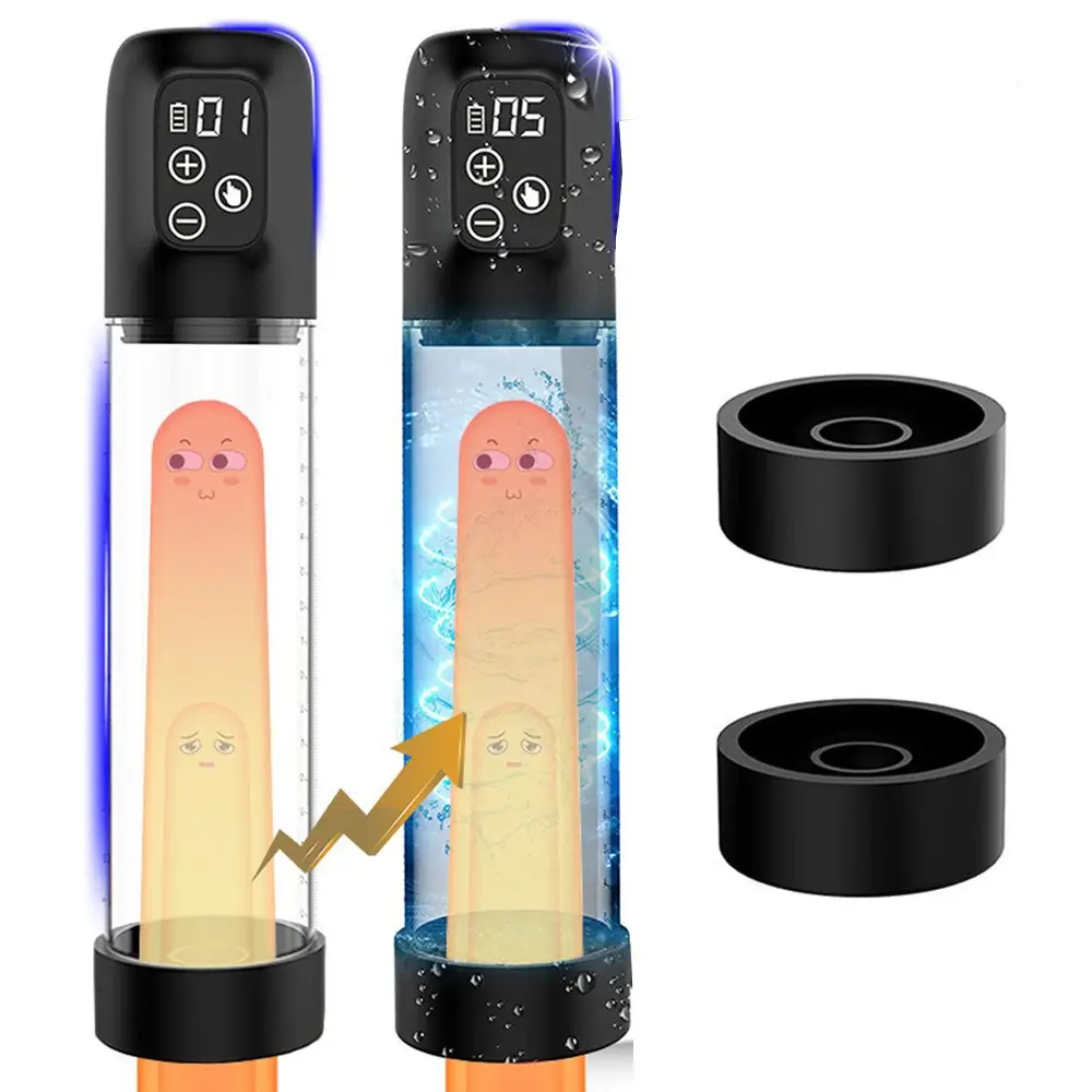 Men's Vibrator Waterproof Digital Display Penile Trainer Masturbation Cup Enlarge Vacuum Pump