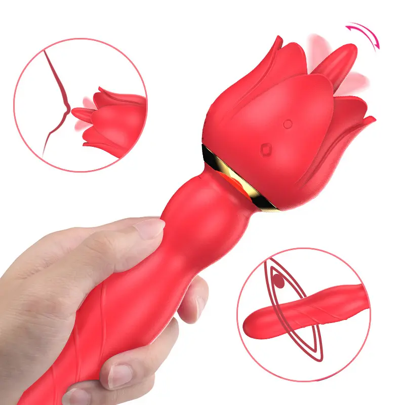 New Female Licking and Thursting Vibrator Powerful Double-Headed Massager Women Sex Toys