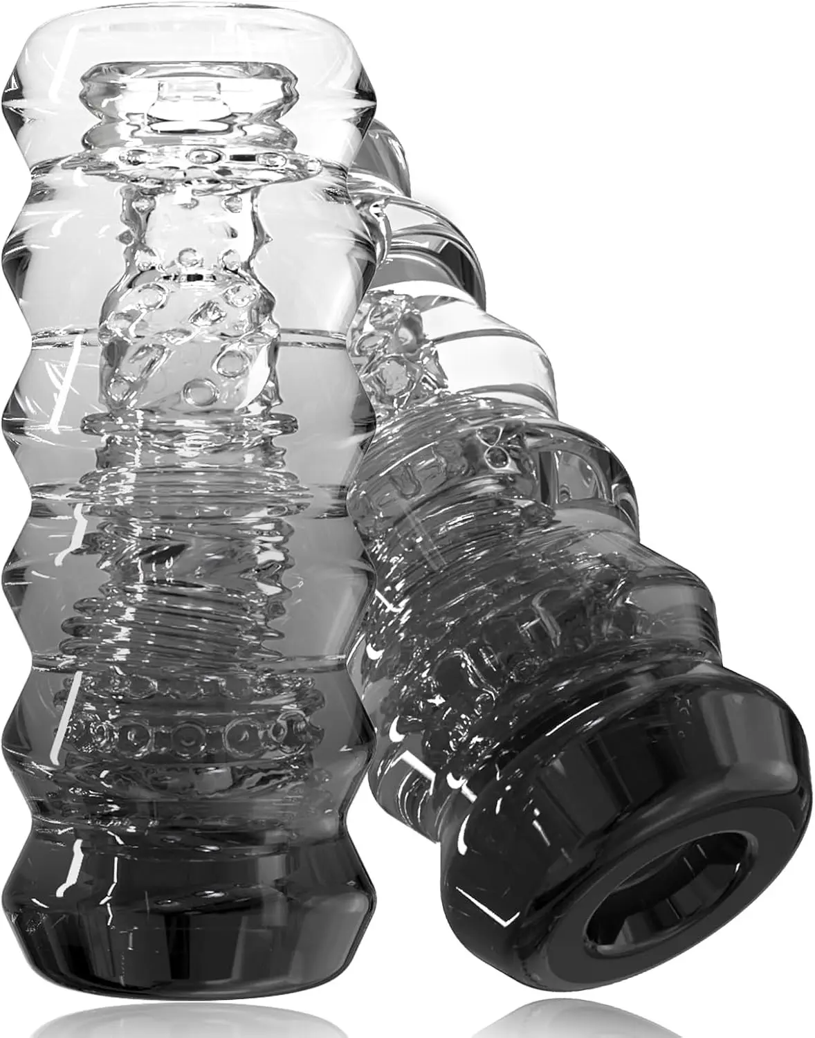 High Quality With Gradient Color Hand Held Transparent Clear  Masturbation Cup Sex Tool for Men Masturbator