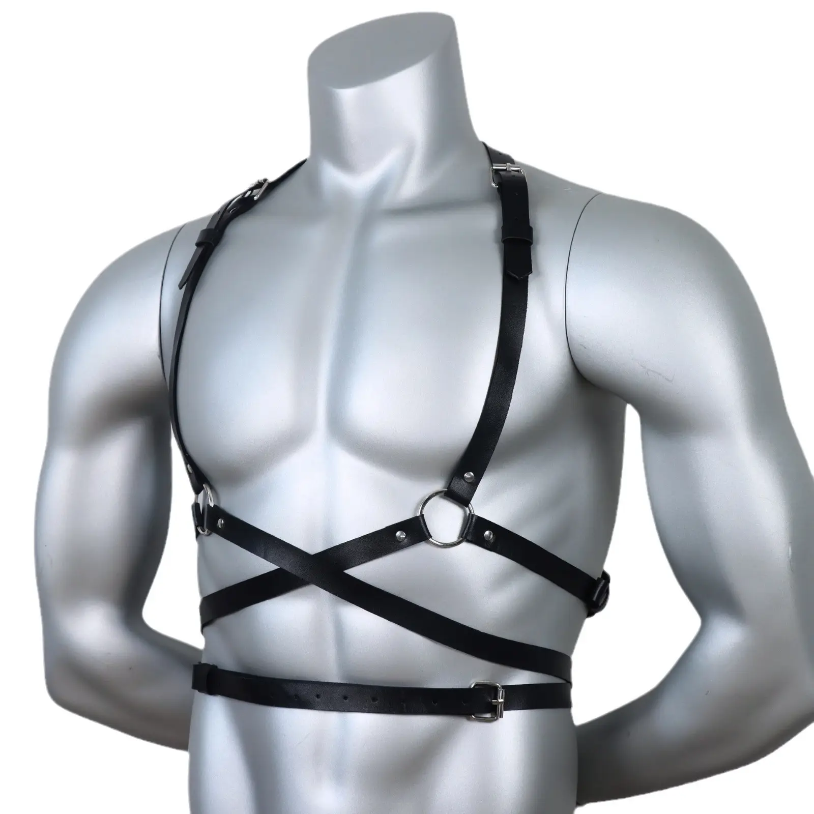 Body Bondage Men Erotic Lingerie Gothic Leather Harness Sexy Bra Strap Garter Belt BDSM Fashion Chest Suspenders