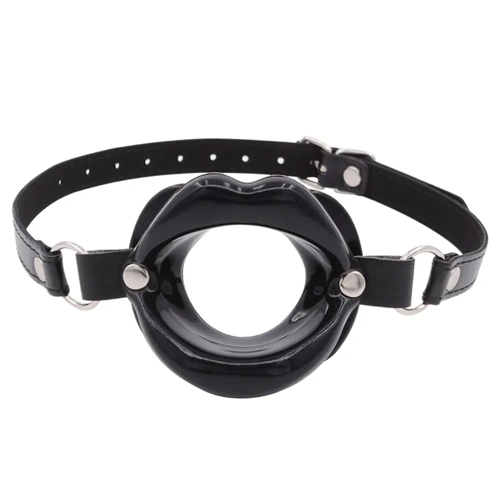 Wholesale Sex Toys Leather Open Mouth Gags Oral BDSM Lips Mouth Plugs for Female Harness