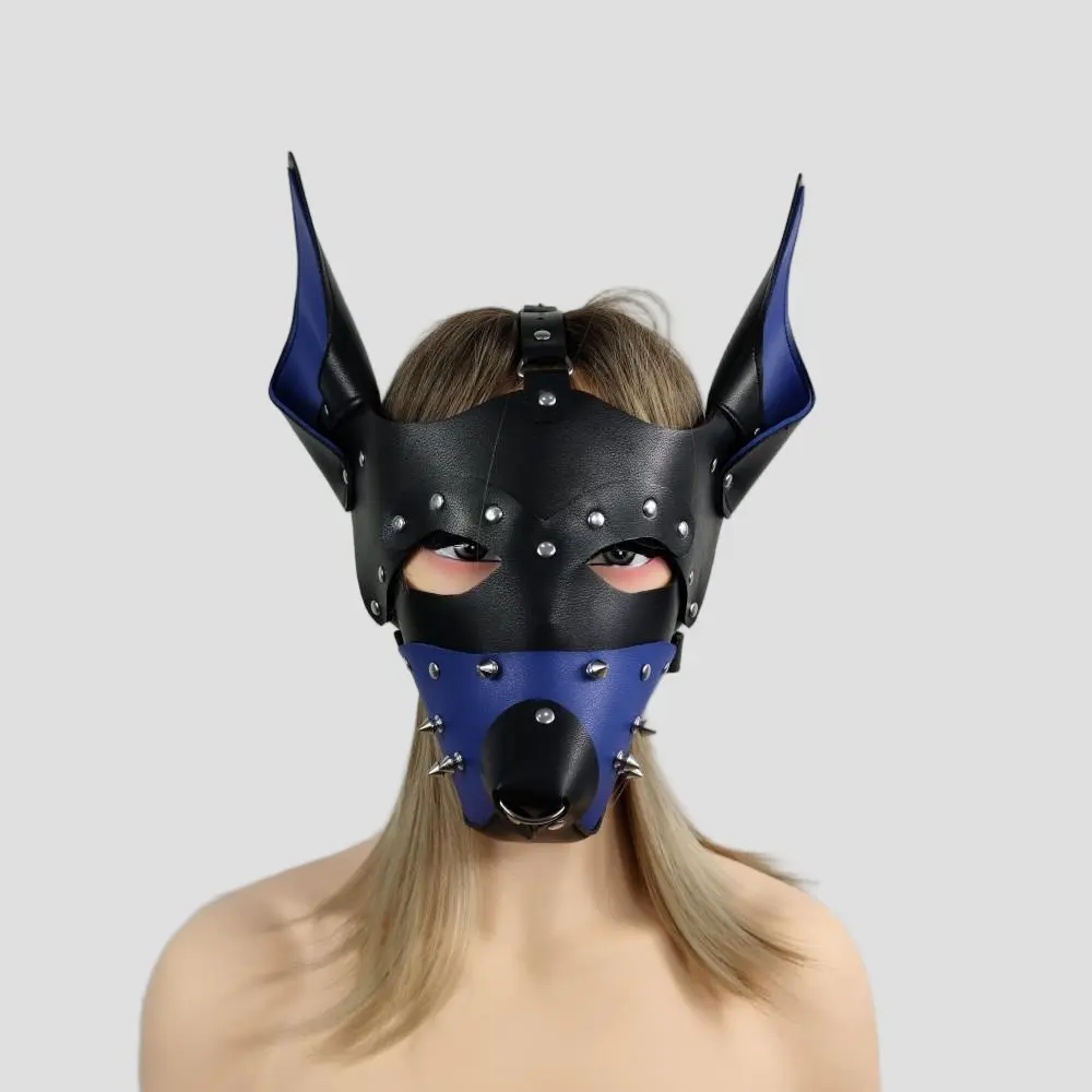 Sexy Leather Mask BDSM Bondage Face Masks Sex Toys for Women Men Fetish Punk Goth Cosplay Games Halloween Dog Mask