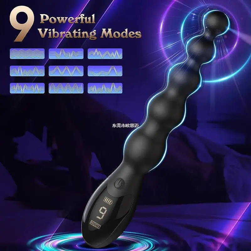 9 Speed Anal Vibrator Anal Beads Prostate Massage  Butt Plug Stimulator Remote Control Vibrator Sex Toy for Men Women