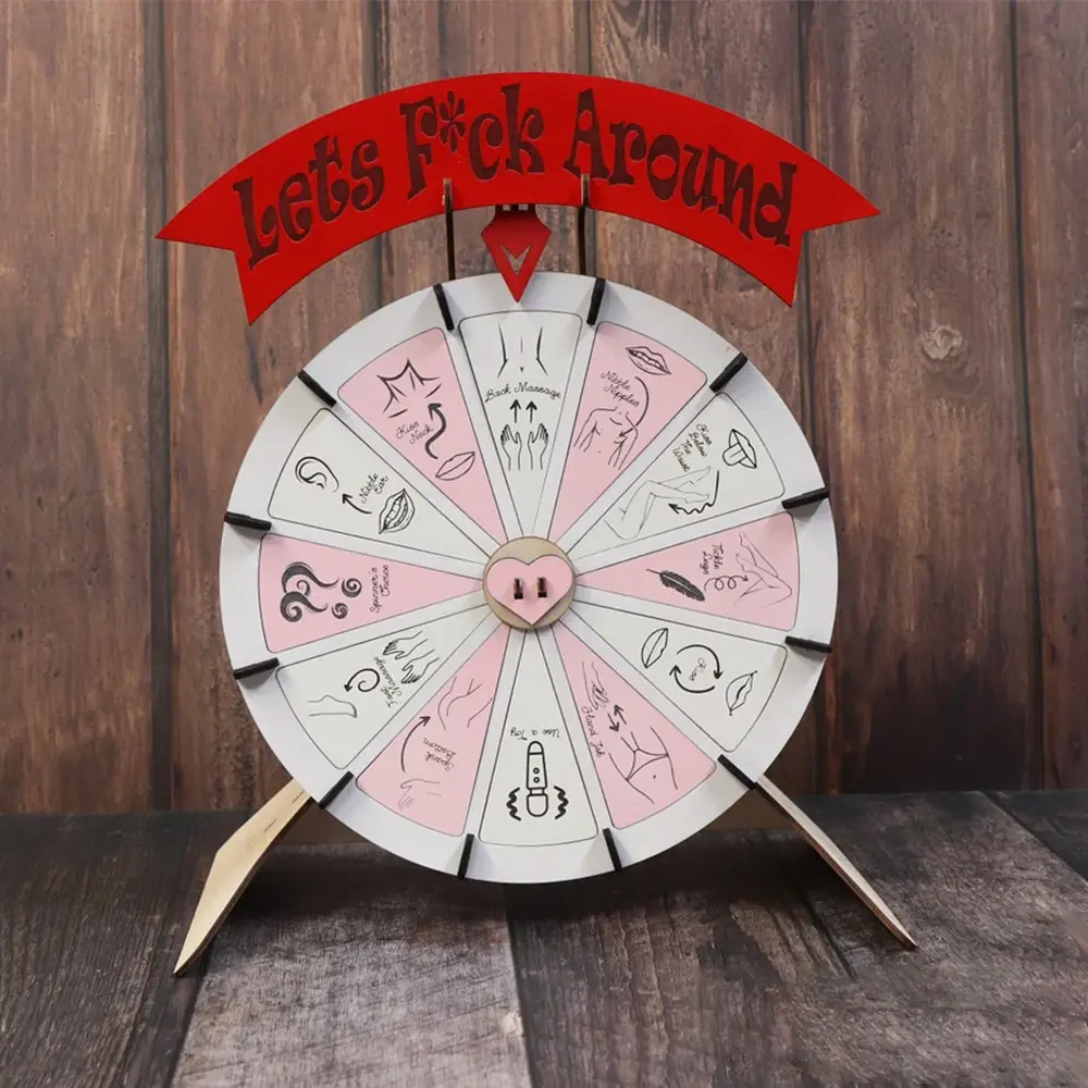Sexy Fun Wheel Wooden Foreplay Spinner-Adult Couple Entertainment Game for Intimate Interaction