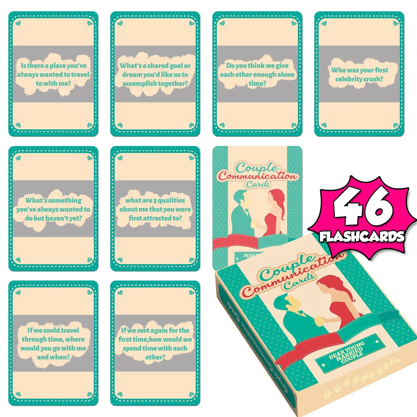 New Couple Game Cards 46pcs Scratch-off Fun Entertainment Young Couple Communication Cards