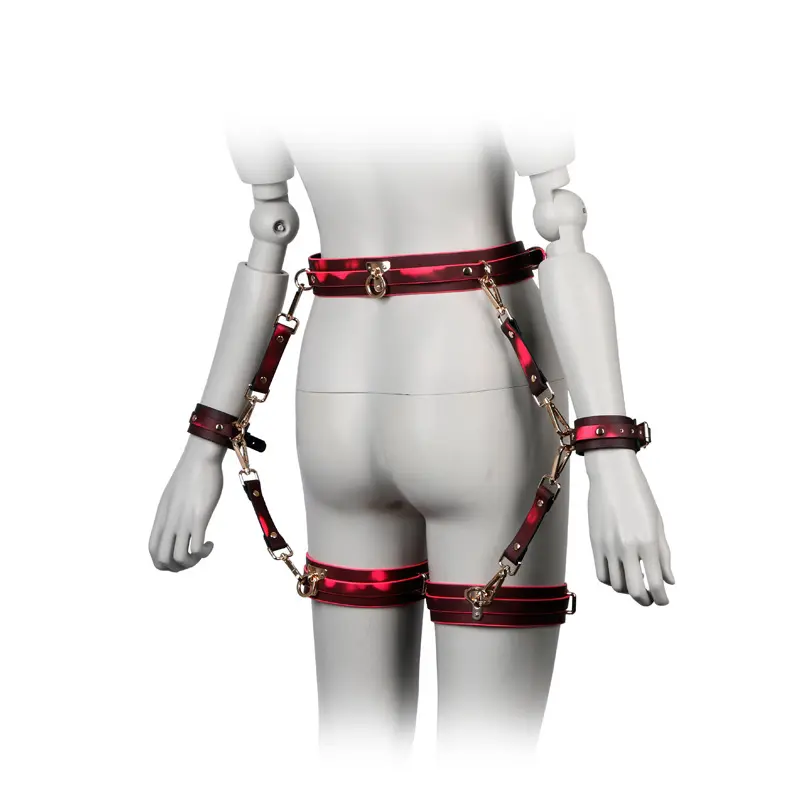 BDSM Adult Sexual Restraint Advanced 11 Piece Set Adjustable Handcuffs Eyemask Cross Belt Game Sex