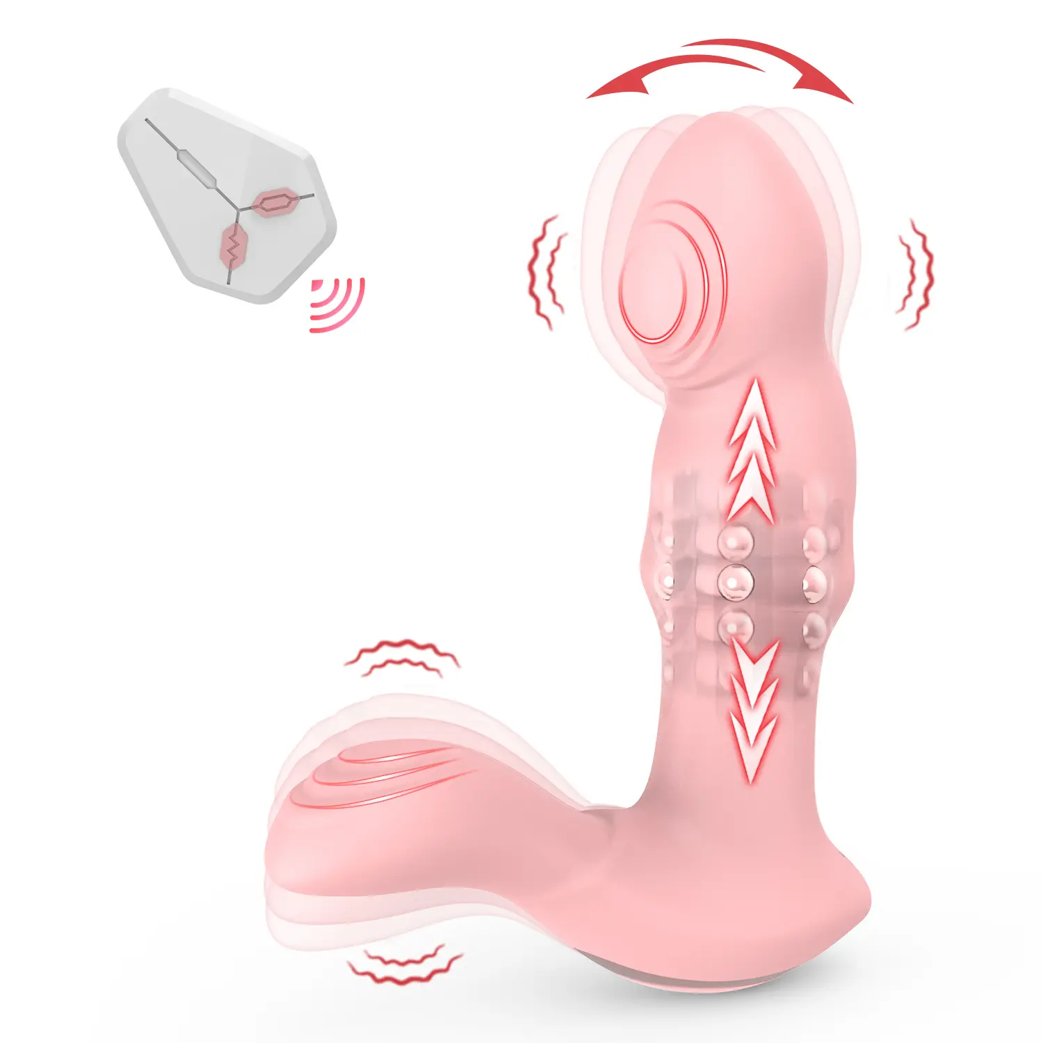 USB Rechargeable Waterproof Dildo Vibrator with 9 Vibrating Frequencies Prostate Massager Silicone Anal Butt Plug for Men