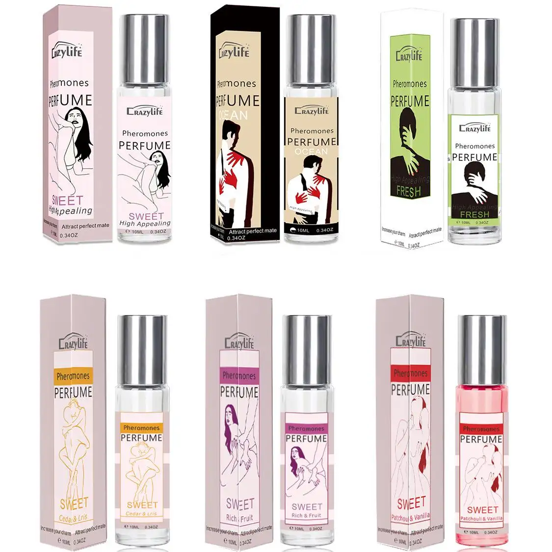 Hot Selling Body Works Wholesale No Alcohol Concentrated Pheromone Perfume Oil Adult Sex Flirting Scent for Men and Women