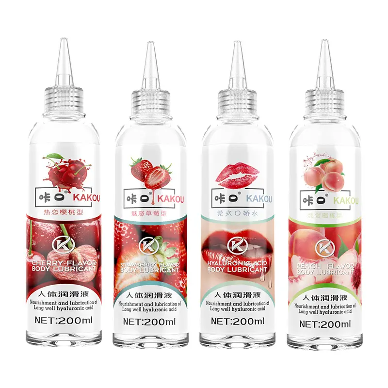 Fruit-flavored Human Body Silicone Edible Water-Soluble Non-greasy 200ml Lube Lubricant Gel for Men Women