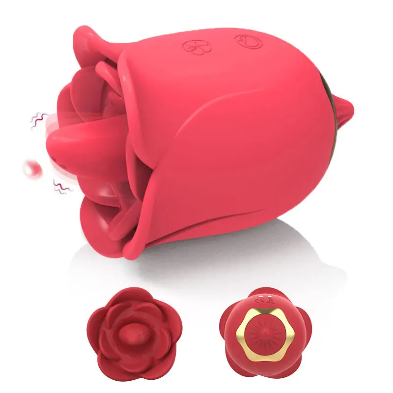 Rose10 Frequencies Masturbator USB Rechargeable Waterproof Tongue Licking Vibrator Massager Sex Toy