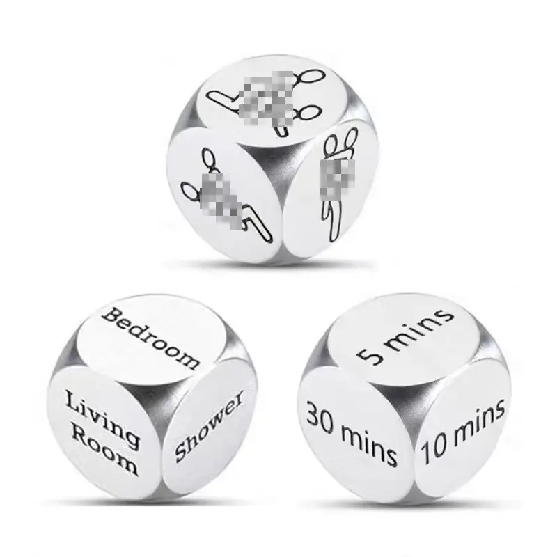 Stainless Steel Exotic Bdsm Bondage Erotic Craps Game Dice for Adults Women Couples Lightweight Sex Toys