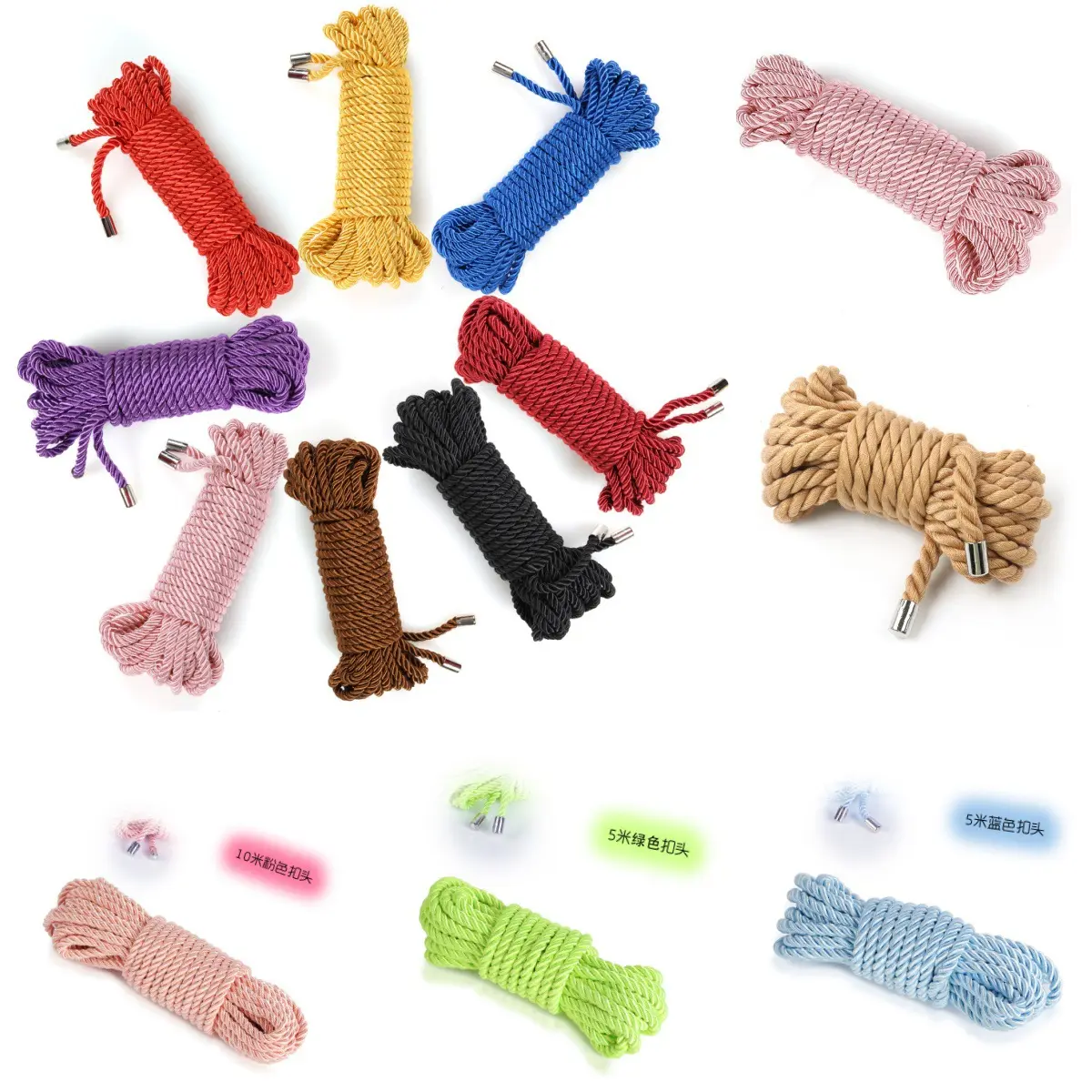 Factory Rope Sm Products5M Metal Head Silk Rope Couples Bondage Restraint Play Sm Products