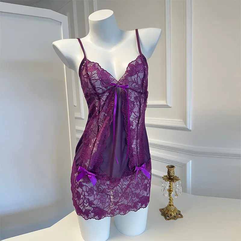 Sexy Underwear Small Chest Purple Uniform Temptation