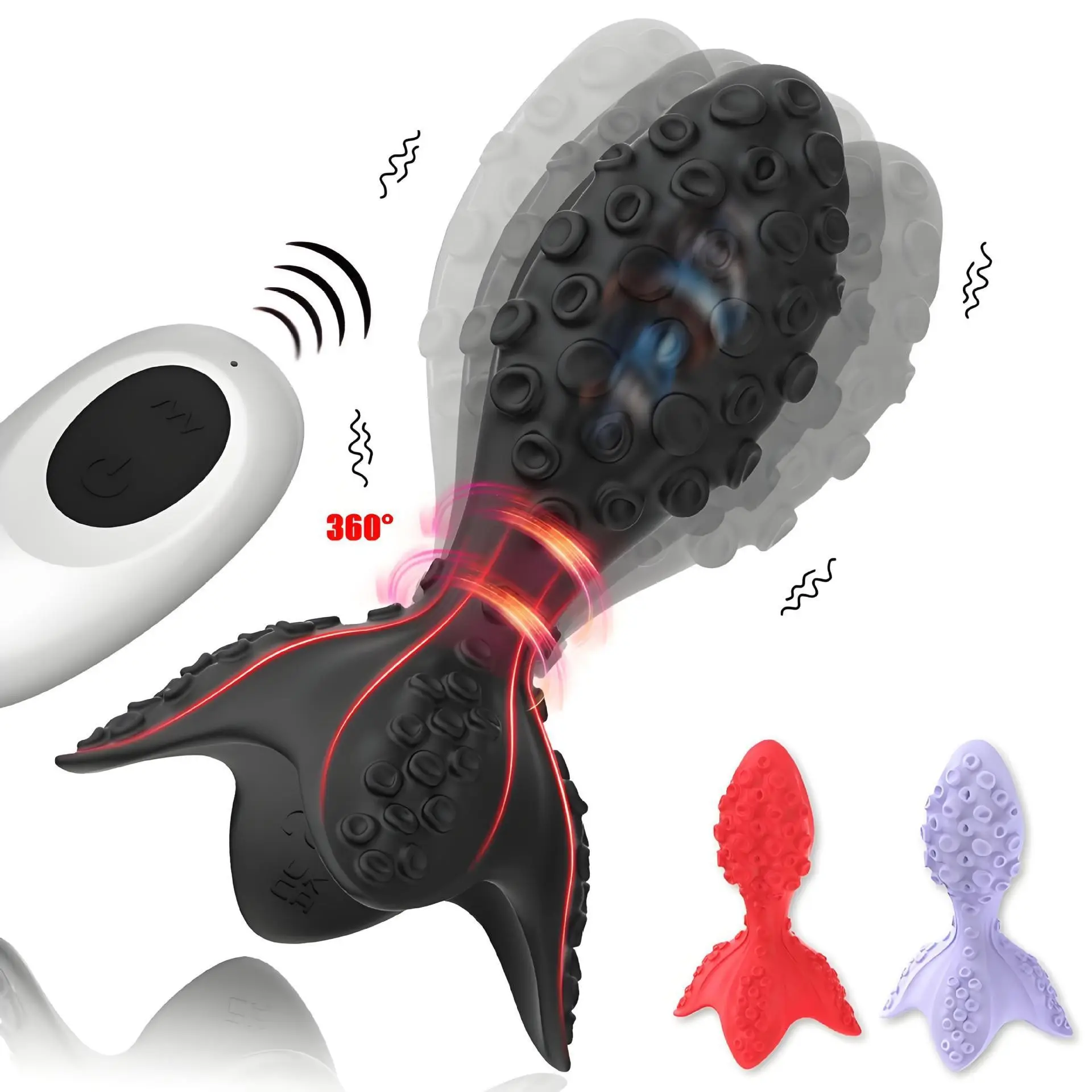 360-degree Rotation Silicone Prostate Massager Vibrating Butt Plug Anal Sex Toy for Men with Anal Dildo Vibrator