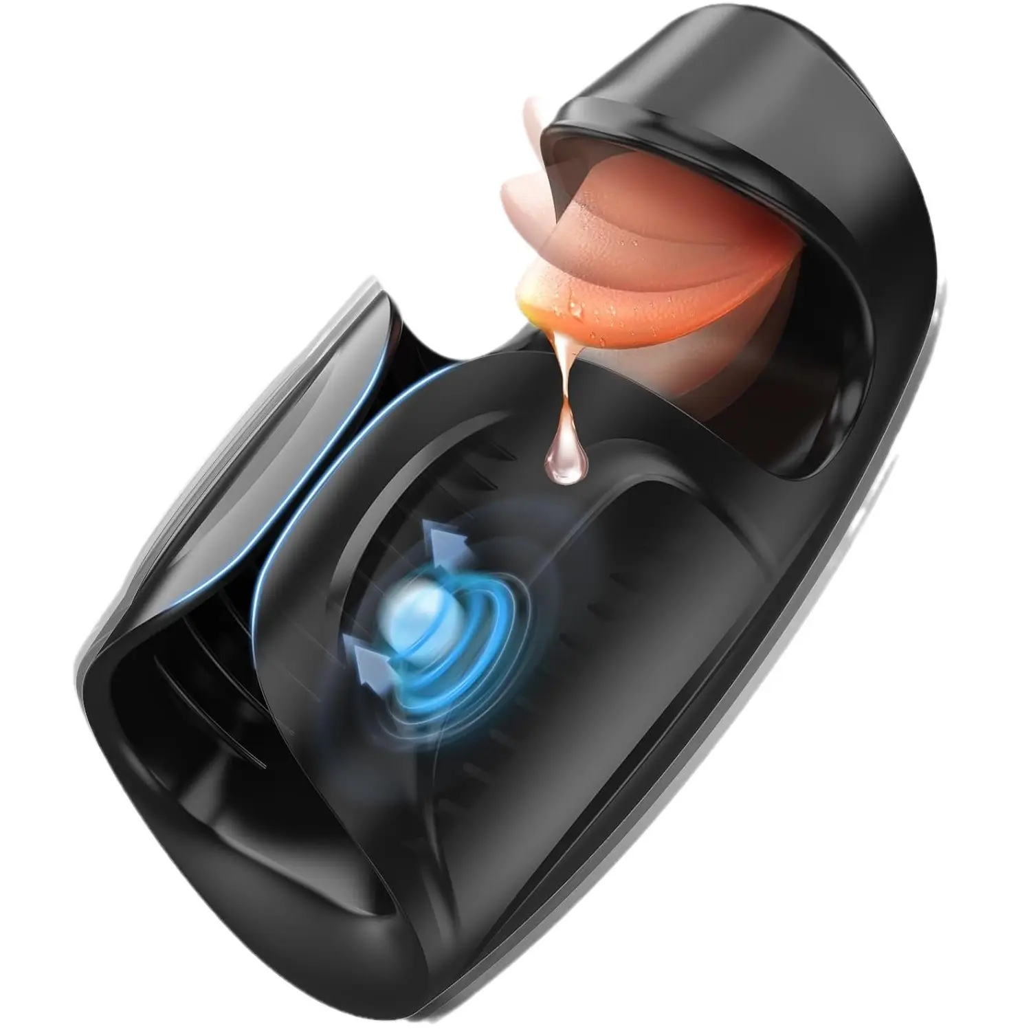 Black Tongue Airplane Cup Fully Automatic Electric Licking Beating Vibration Exercise Trainer Male Masturbation Adult Sex Toy