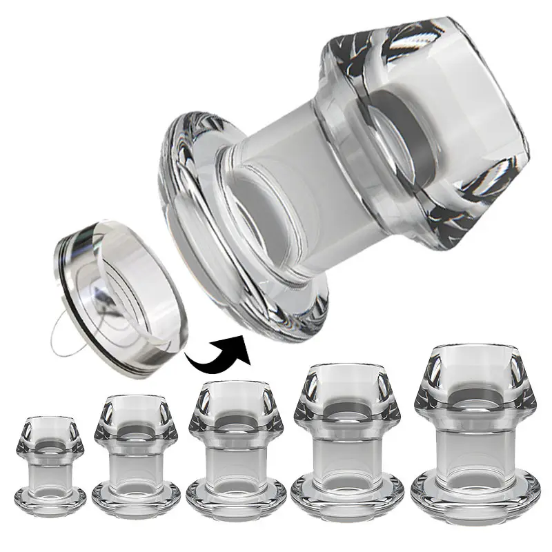 Hollow Transparent Anal Plug for Men Begainner Anal Expand Erotic Toys