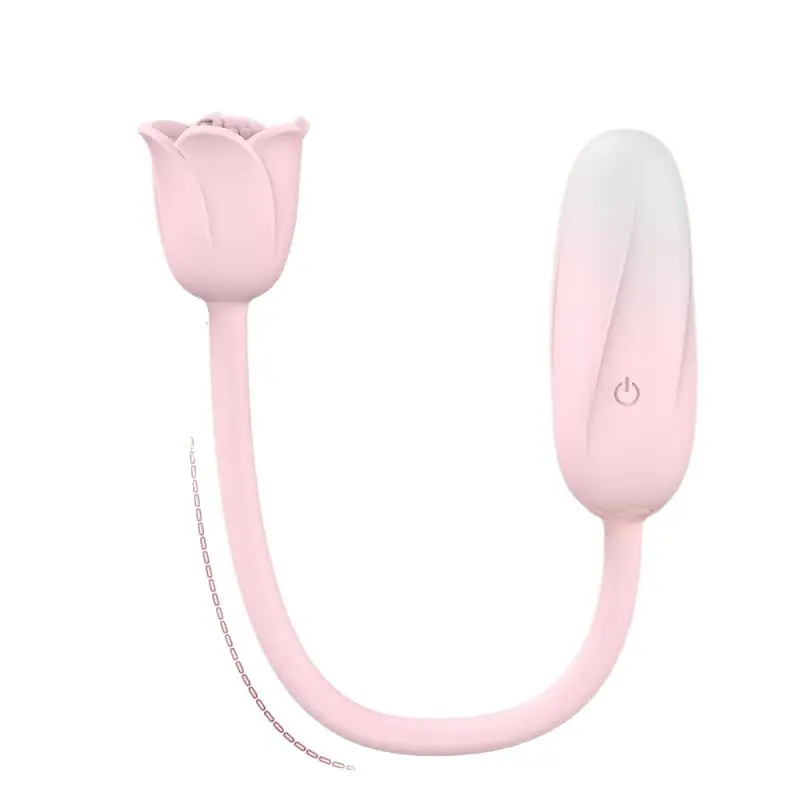Dual-Use Rose Silicone Vibrator - Clitora Stimulator & G-Spot Vibrating Egg Female Adult Sex Toy