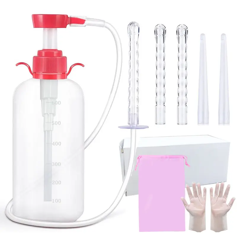 600ML Large Capacity Press Enema Device Anal Washer Female Private Washer Male Anal Washer