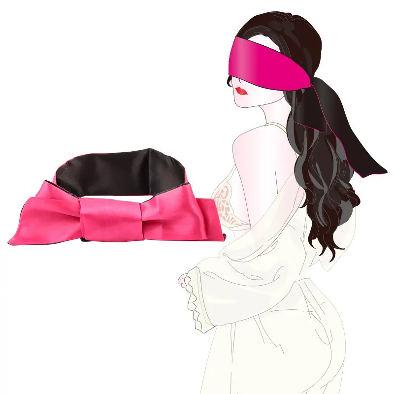 BDSM Satin Binding Handcuffs with Multi-use Ribbon and Silky Eye Masks-Bondage Set for Sex Games