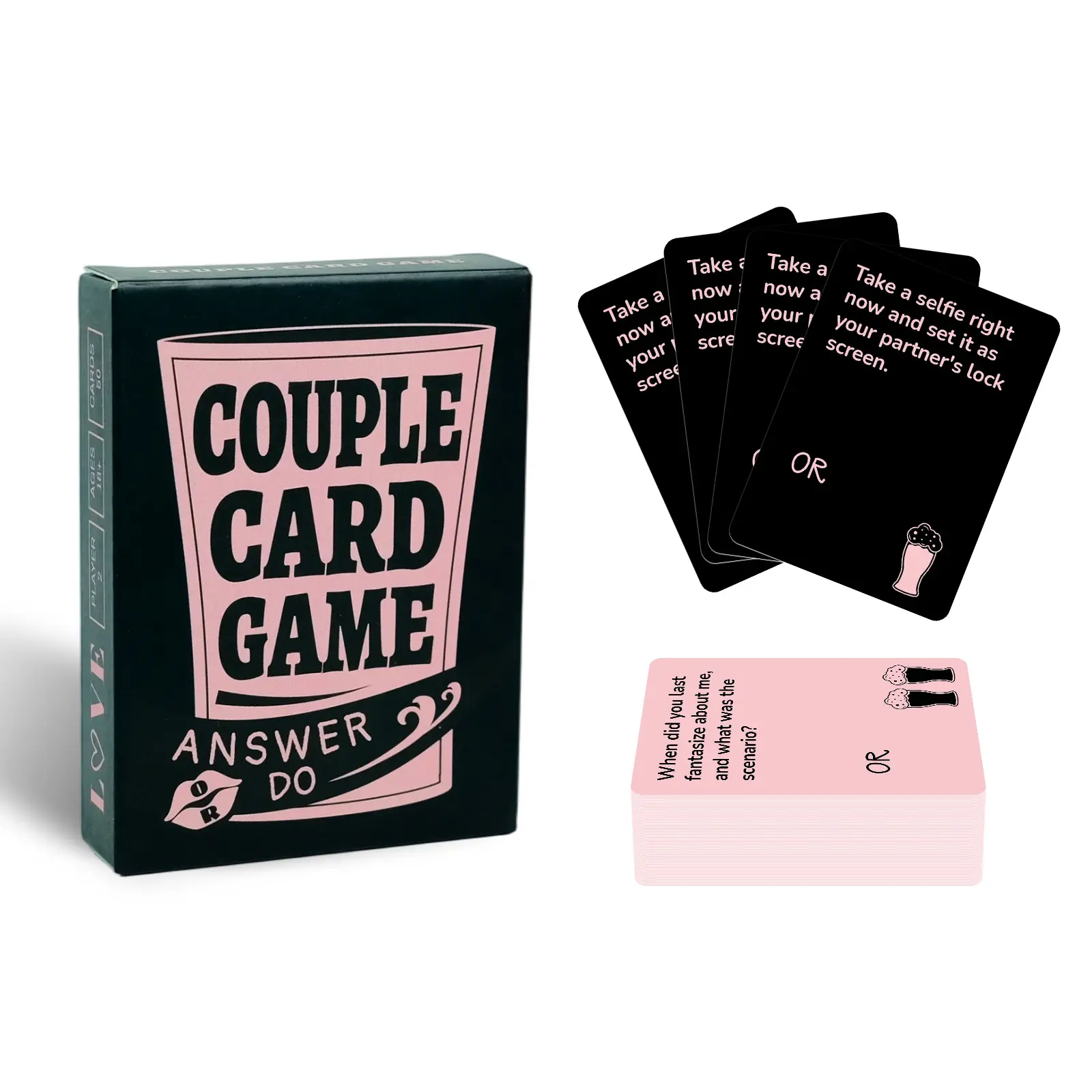 50 Couples Q & a Drinking Game Cards Exquisite Cardboard Color Box Packaging Sex Toys Valentine's Day