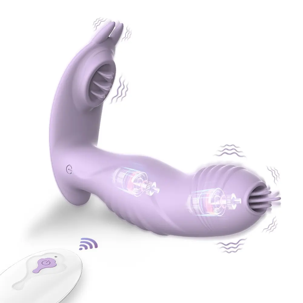 2 in 1 Wearable Clitoral Sucking & G-Spot Vibrator with USB Rechargeable Waterproof Dildo for Women Adult Sex Toys