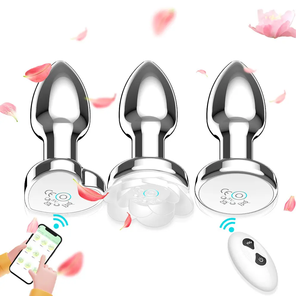 Wireless APP Remote Control Metal LED Anal Sex Toys for Men Dildo Butt Plug Vibrator with Prostate Massage Feature