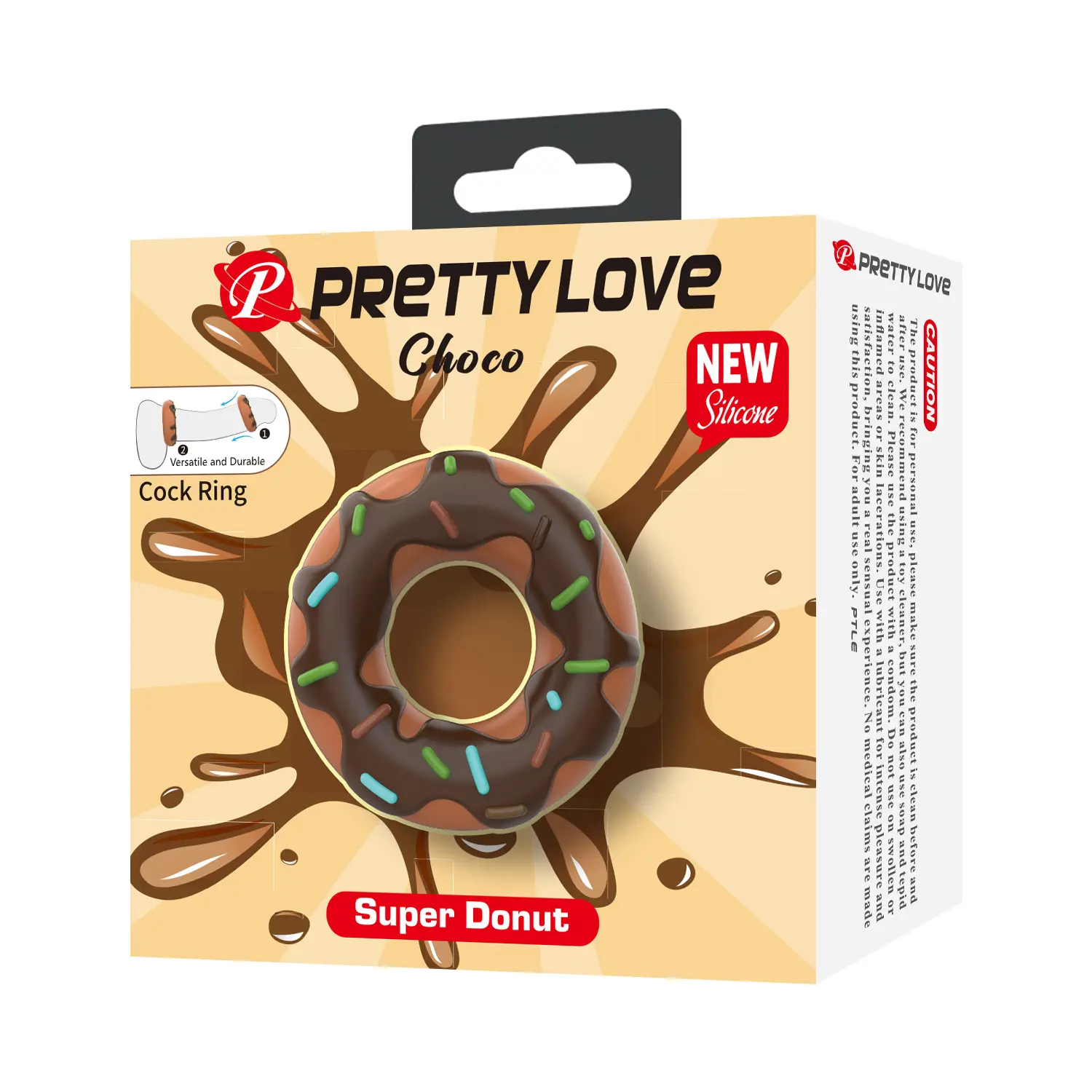 Prettylove Silicone Donut Shaped Penis Ring for Male Delay Ejaculation Enhancement Couples Sex Toys BI-210344