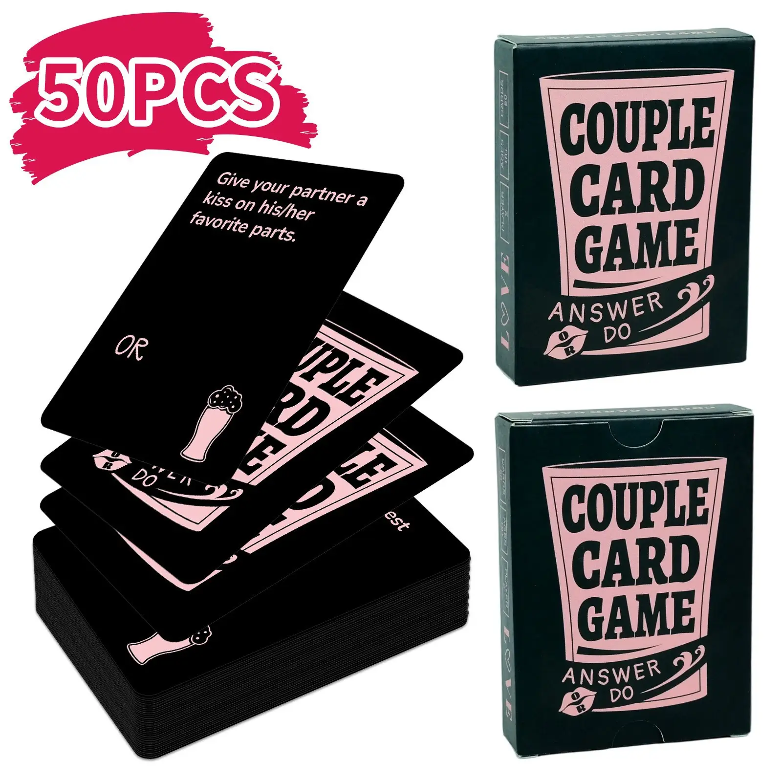 New 50-Piece Original All-English Couple Leisure & Entertainment Interactive Game Cards
