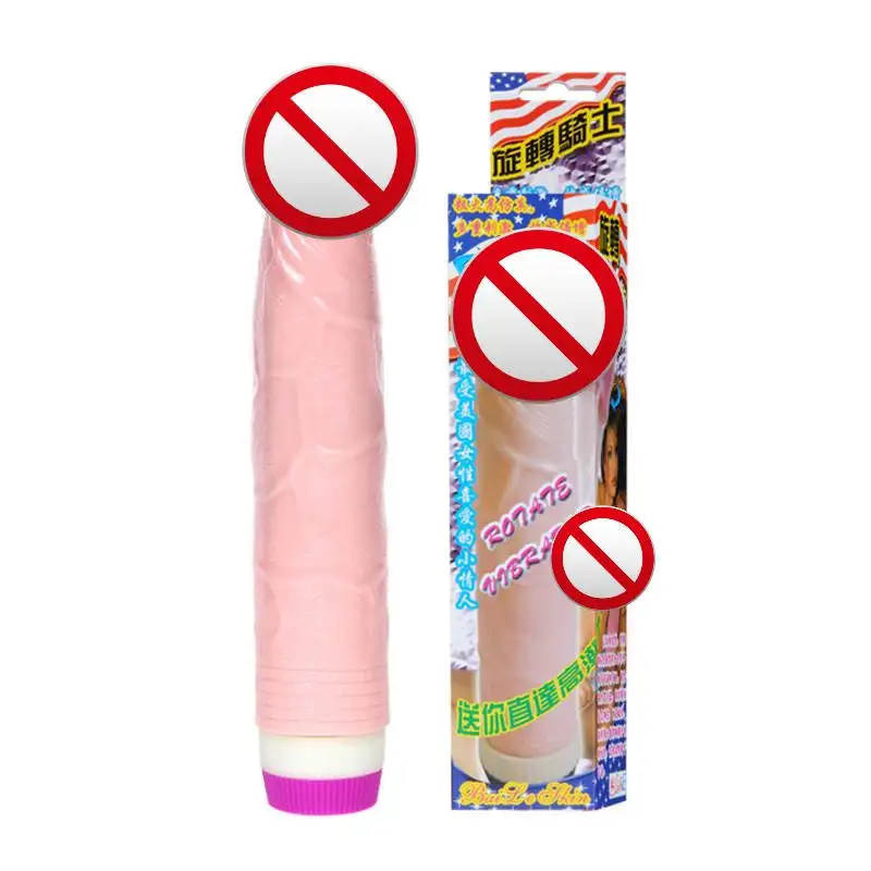 BAILE Soft PVC Rotating Rider Realistic Dildo Vibrator for Women Adult Sex Toy IPx6 Waterproof Stepless Speed Control BW-001031