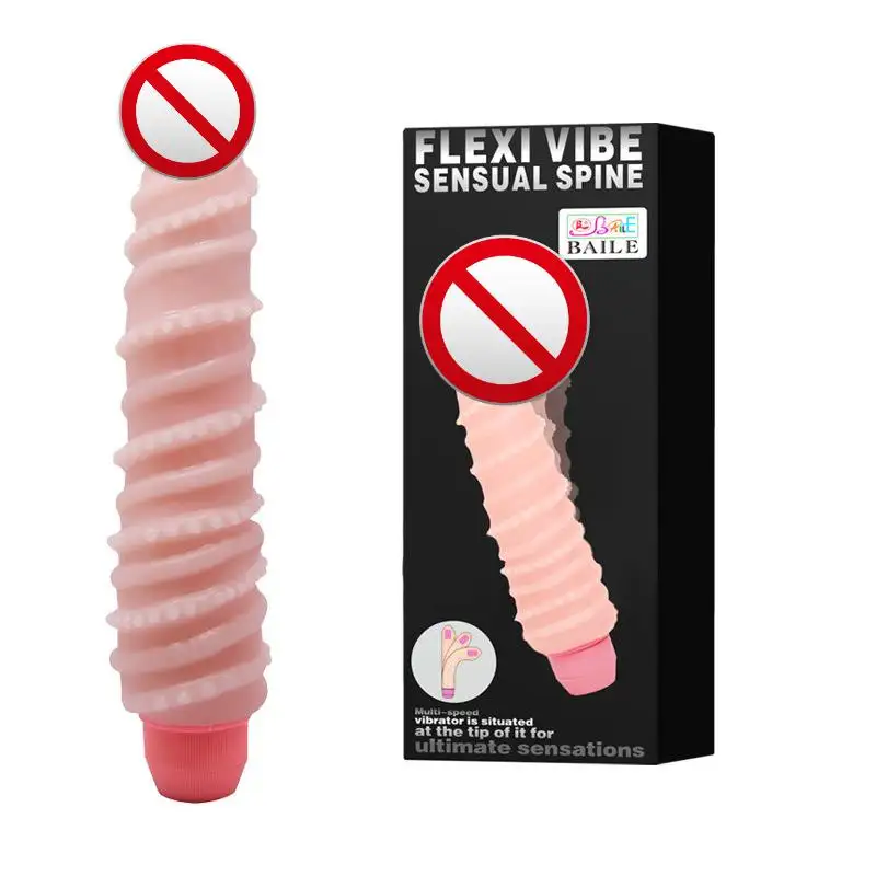 BAILE Soft Flexible G-Spot Vibrator Internal Skeleton | Bendable Twisting Design Waterproof IPx6 for Women Adult Toy BLV-DM428