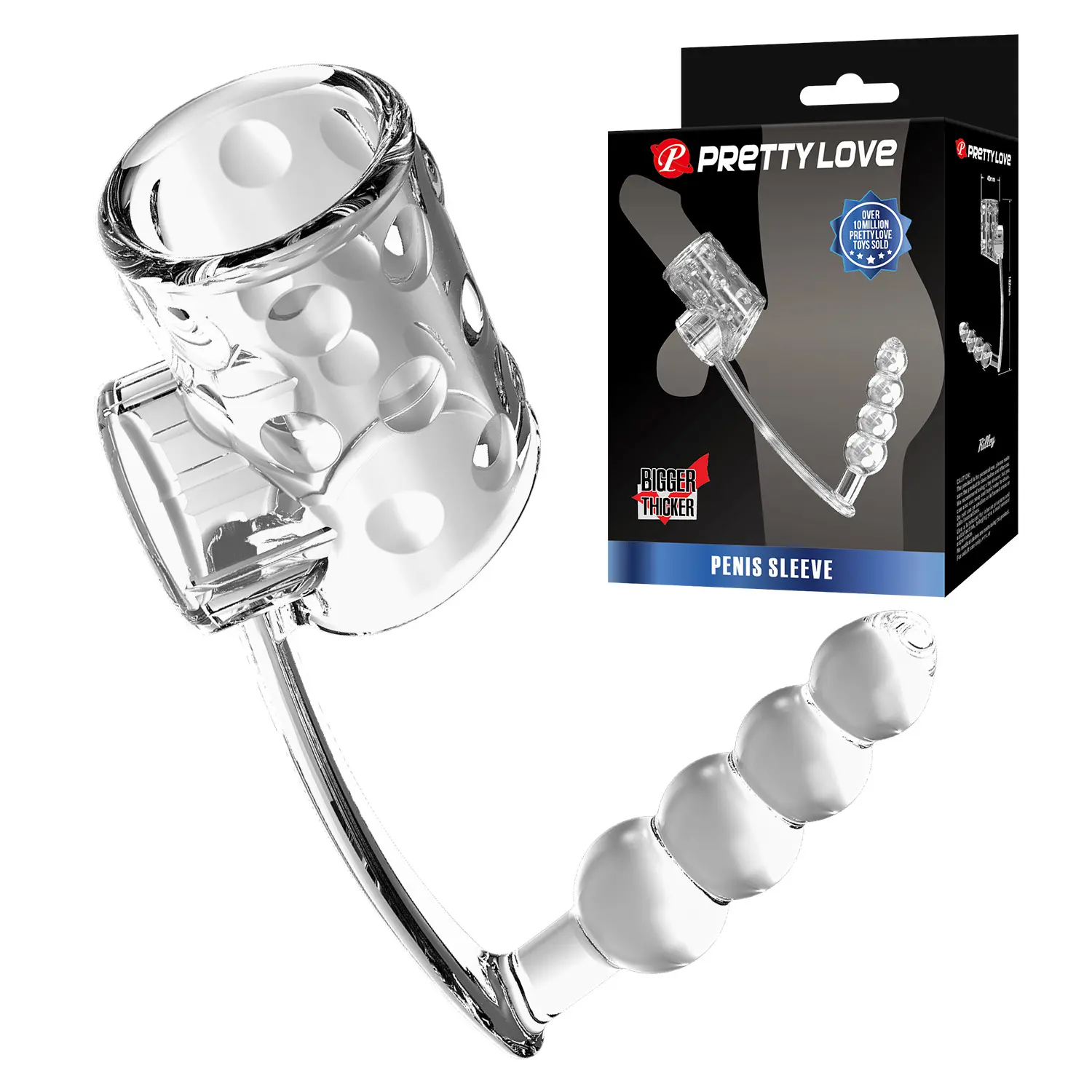 PrettyLove Couples Sex Toy Set Wearable Penis Thickening Ring Anal Plug Soft Silicone Enhancement Sleeve for Him Her