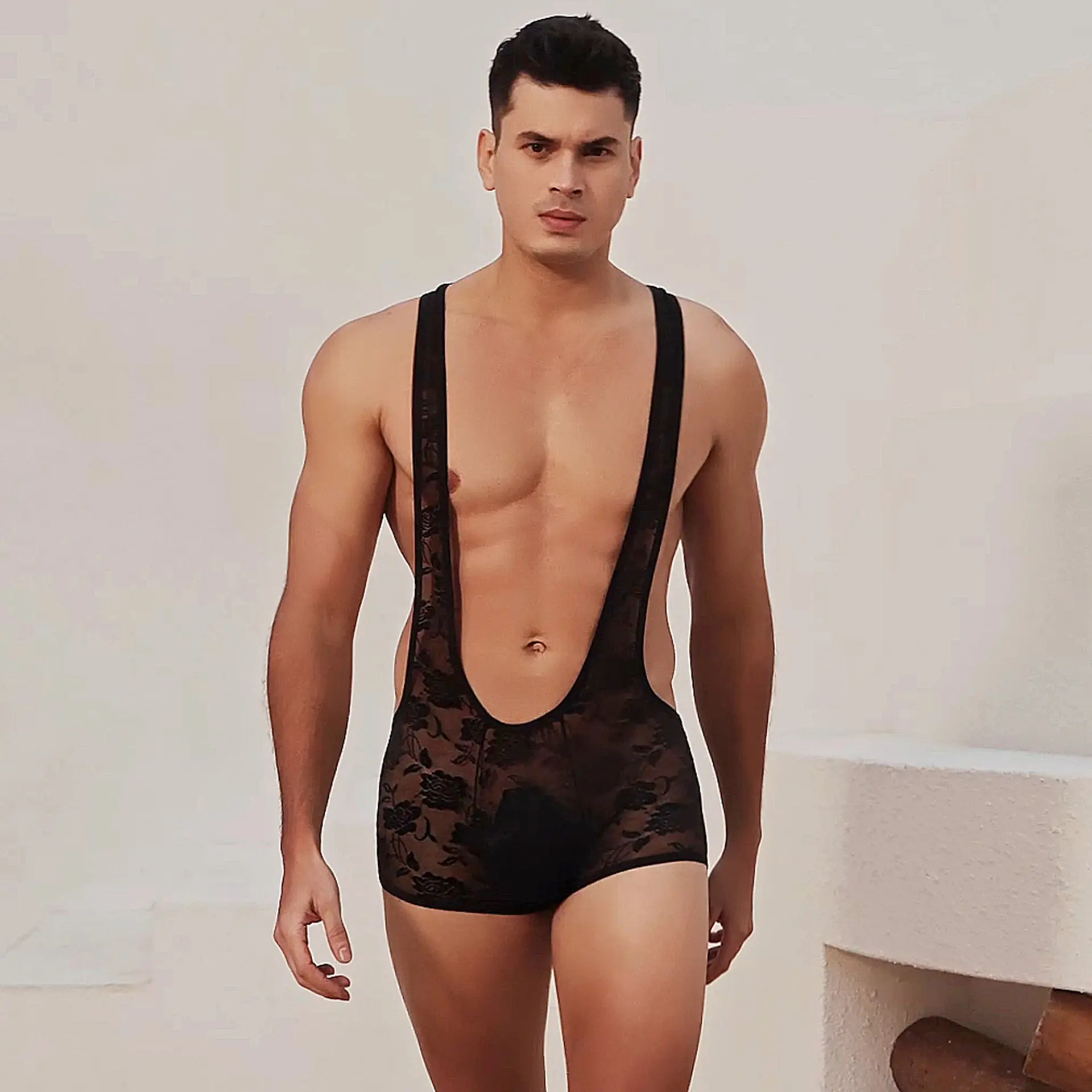 New Design Lace Bodysuit Hot Lingerie Sissy Men One-piece Underwear Sexy Lingerie for Men