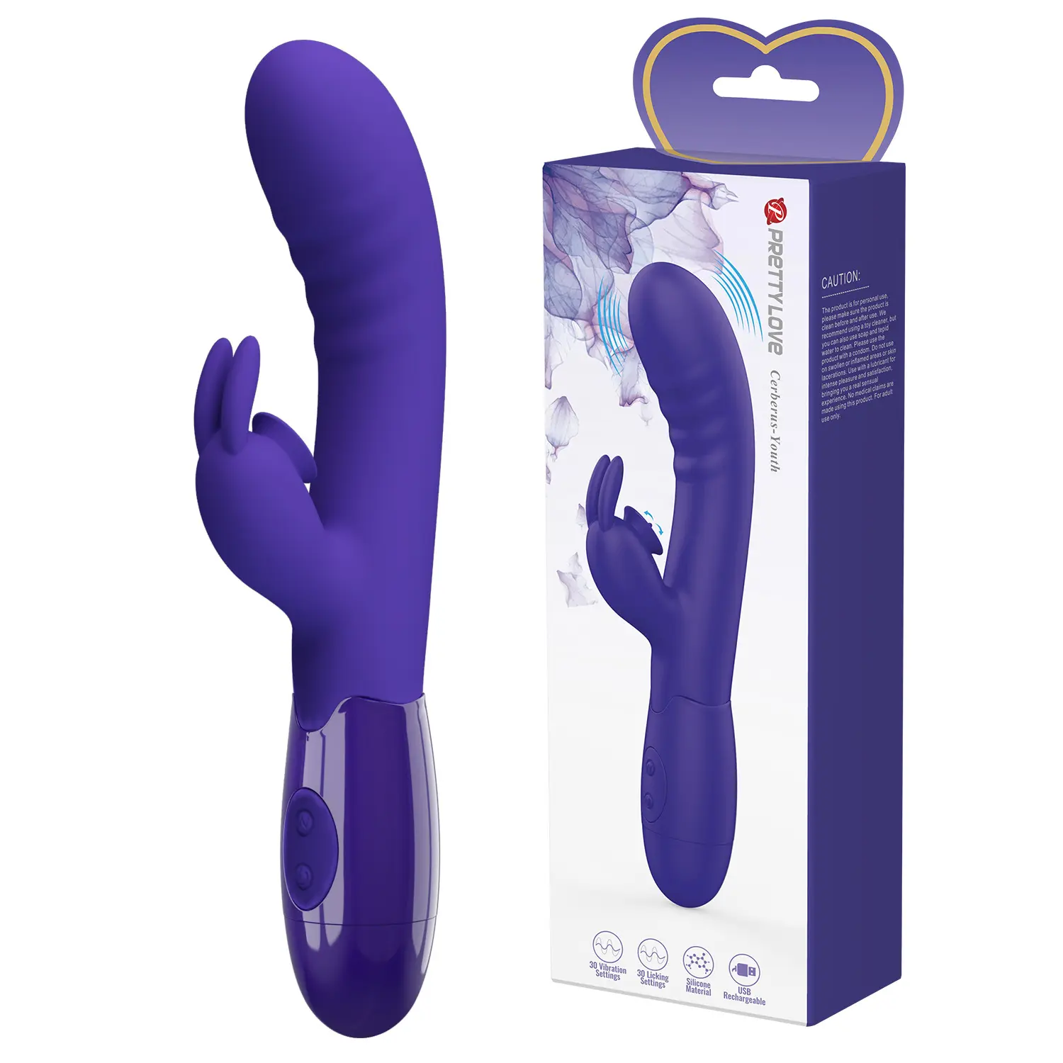 Pretty Love 30 Frequencies Mode Licking G Spot Rabbit Vibrators for Women Clitoris Sex Toy BI-014795L