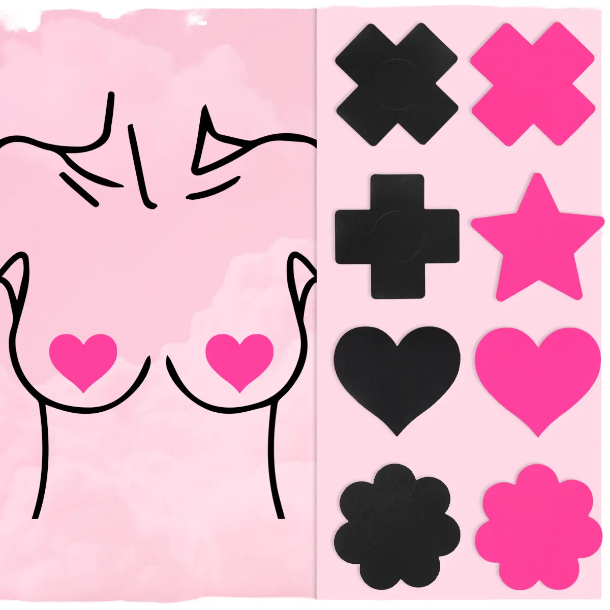 Factory Price Nipple Sticker Sexy Heart Shape Beach Nipple Breast Cover for Women