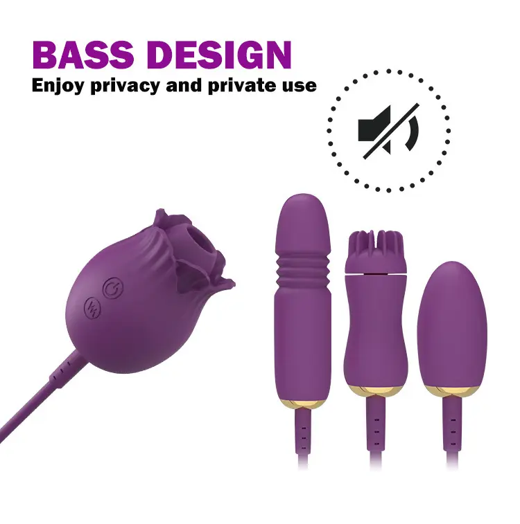New Clitoris 3-in-1 Thrust G-point Vibrator Stimulator Female Rose Sucking Sex Toy Dildo Female Vibrator