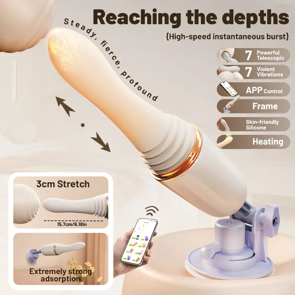 APP Fully Automatic Thrusting Telescopic Vibrating Dildo Sex Machine USB Rechargeable 100% Waterproof Adult Toys for Women